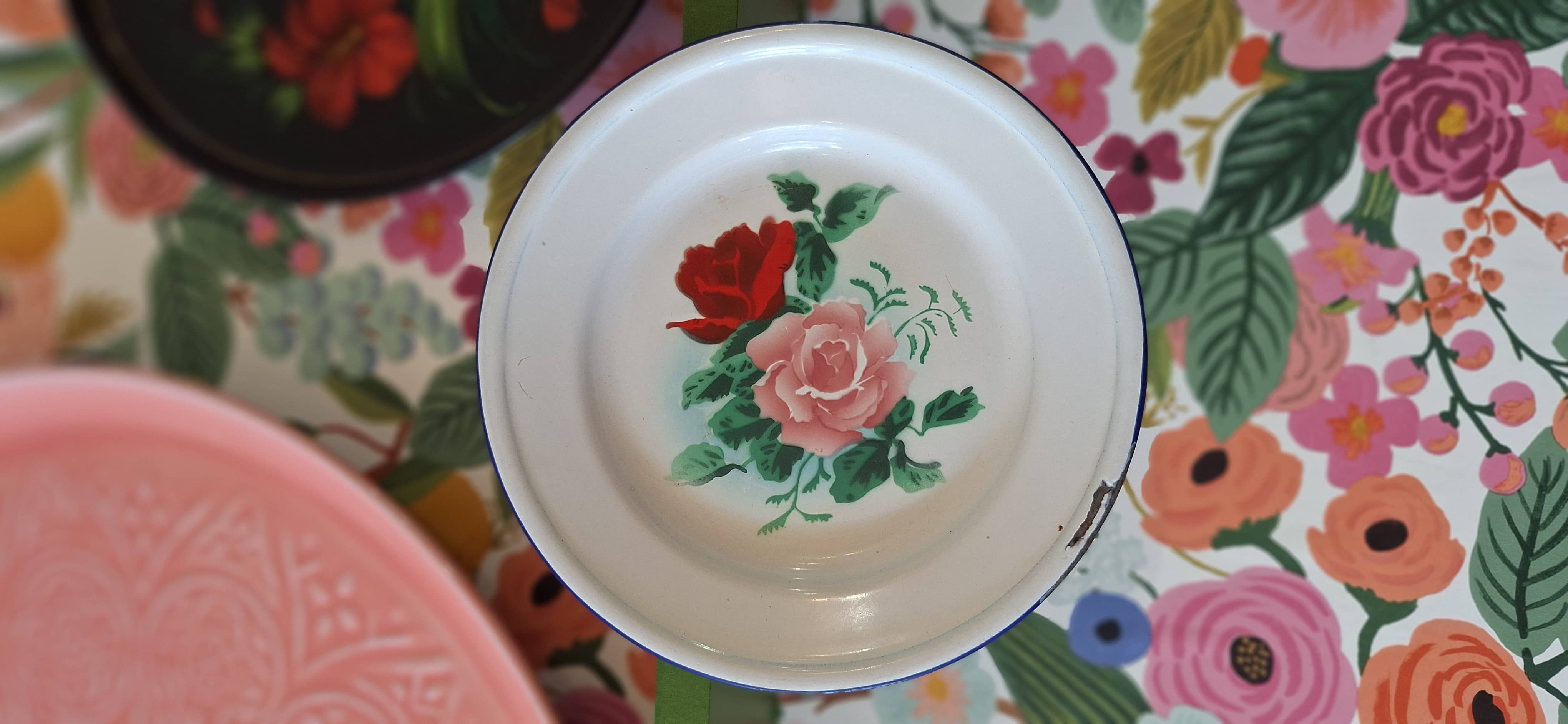 Assiettes en Métal Emaillé